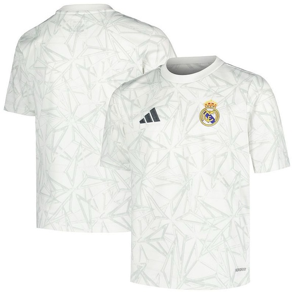 Youth Adidas White Real Madrid 2024-2025 Pre-Match shirt Jersey